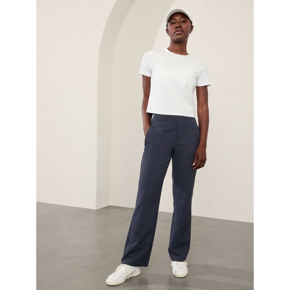 Athleta‎ Endless High Rise Flare Pants Navy Petite 12 Stretch Travel Career